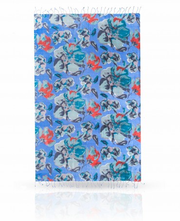 Палантин Женский S30-BIGFLOWER/BLUE